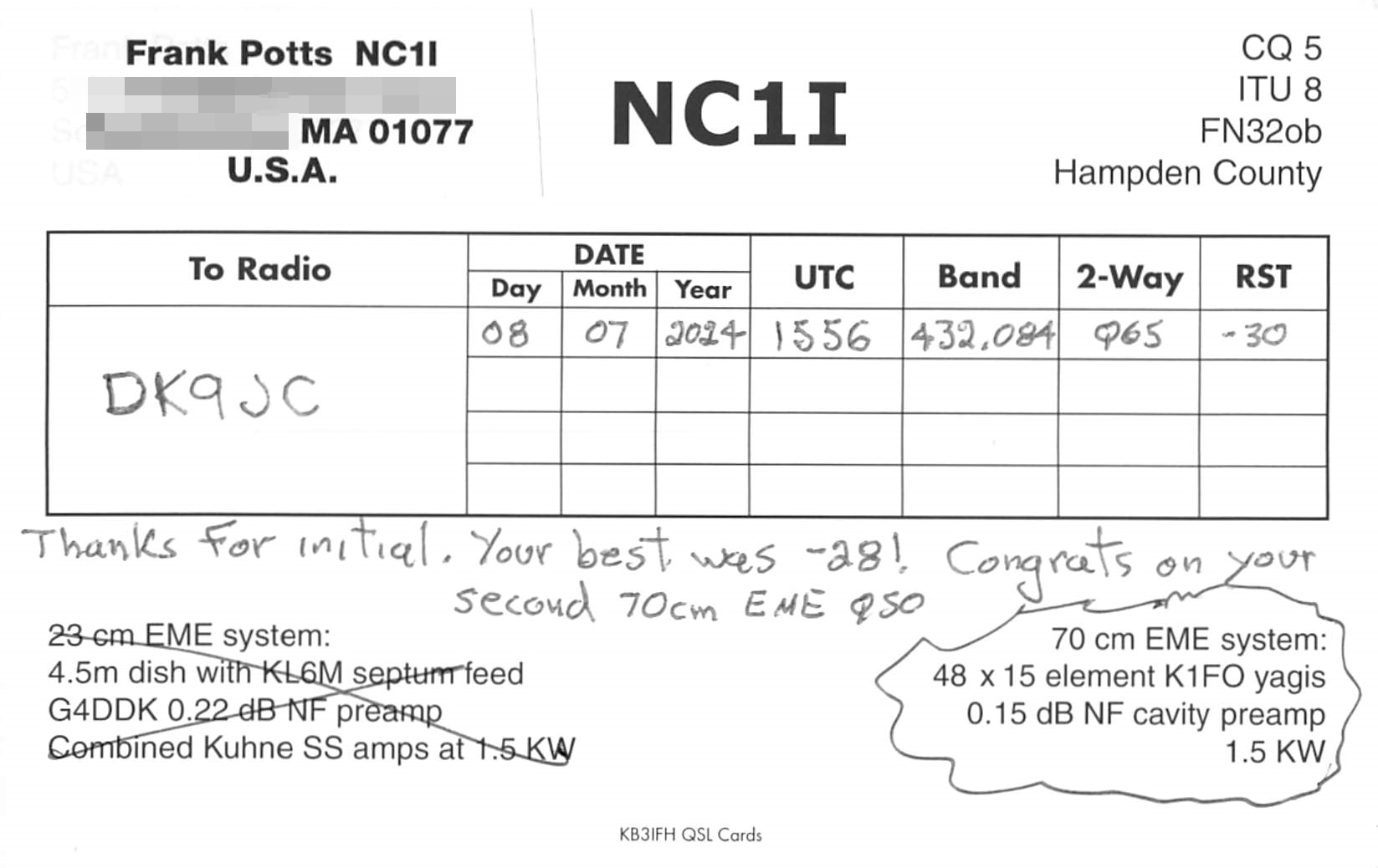 NC1I DK9JC EME QSL