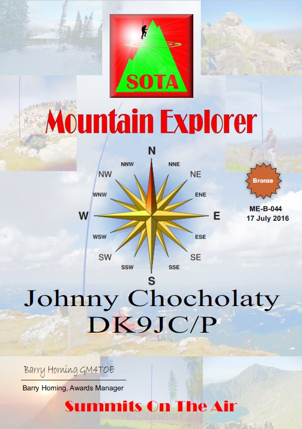 SOTA Mountain Explorer bronze DK9JC